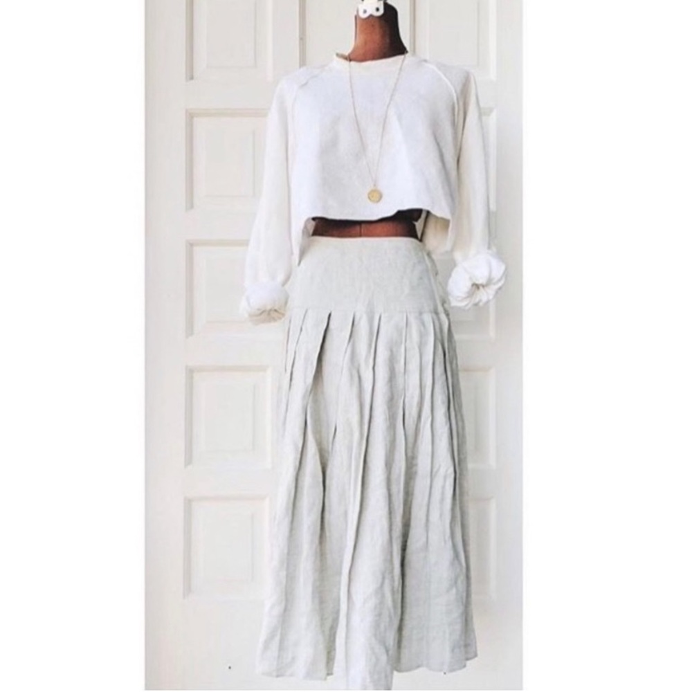 Vintage Calvin Klein Linen High Waisted midi Skirt